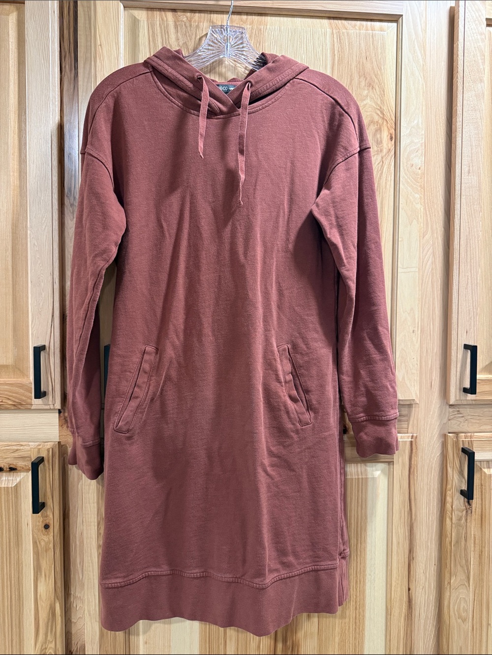 Toad&Co Women’s S Dusty Rose Sweatshirt Loungewear Organic Cotton Hoodie Dress